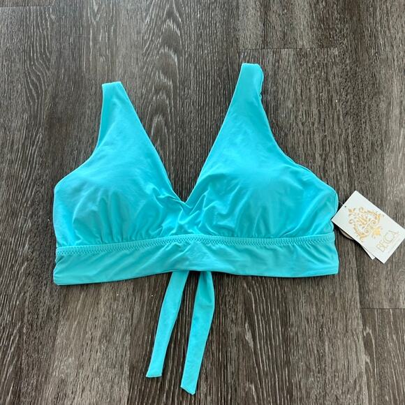 NWT BECCA Swim Color Code Bikini Set DDD Top & High Waisted Bottom Medium Blue - Picture 4 of 16